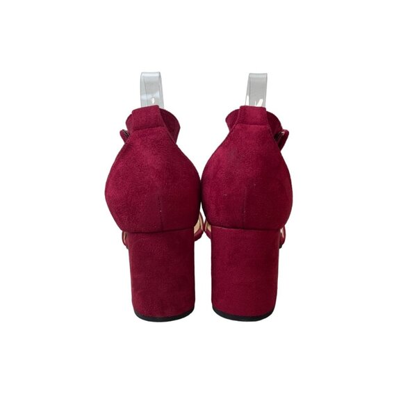 CL By Laundry Women's Ruby Red Super Suede Jody Wedge Heels Sz 10 - Picture 5 of 10